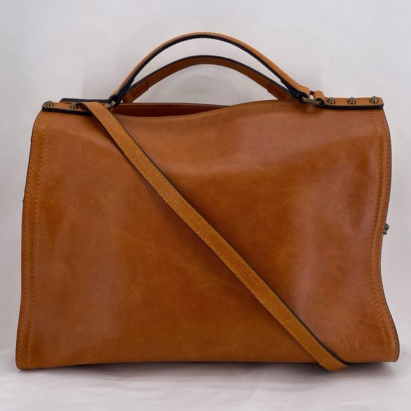 C&C California tan leather British satchel bag - Picture 1 of 10